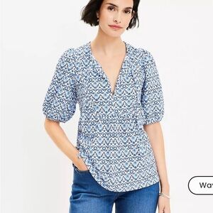 LOFT Floral Puff Sleeve Women's Top XS